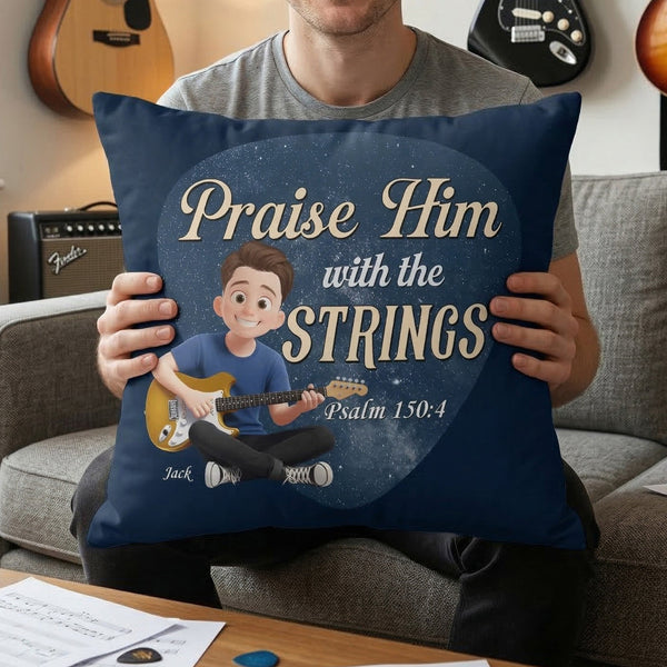 Praise Him With The Strings - Personalized Pillow