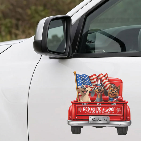 Red White & Woof - Personalized Bumper Sticker