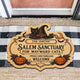 Personalized Salem Sanctuary Doormat, Custom Name Halloween Cat Lover Welcome Mat