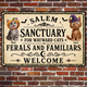 Personalized Salem Sanctuary Cat Metal Sign - Custom Halloween Wall Decor for Cat Lovers
