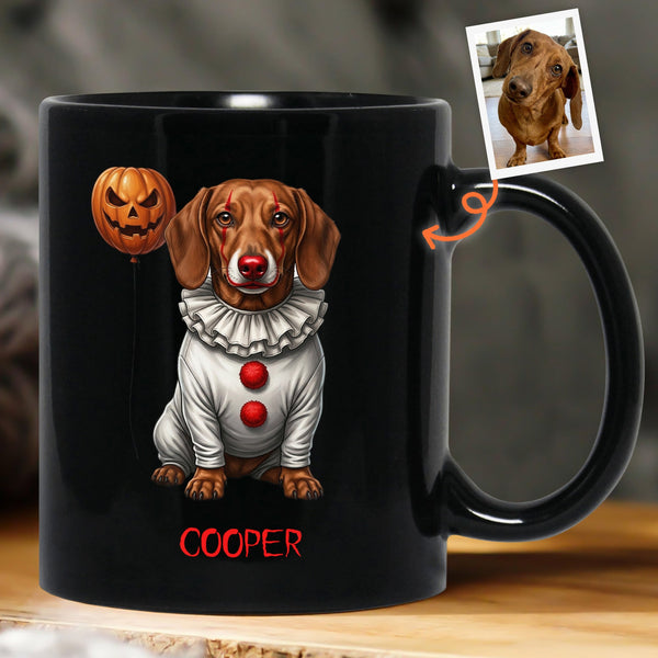 Scary Halloween Clown Custom Pet Photo Gift - Personalized Mug