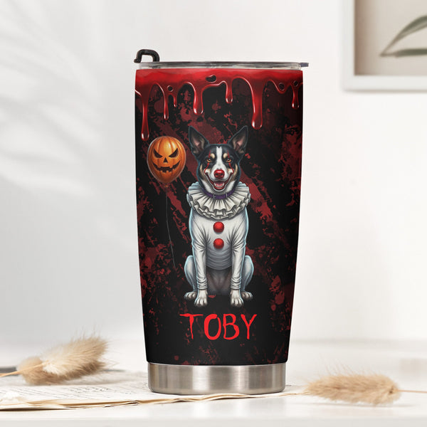 Scary Halloween Clown Gift For Pet Lover - Personalized Tumbler