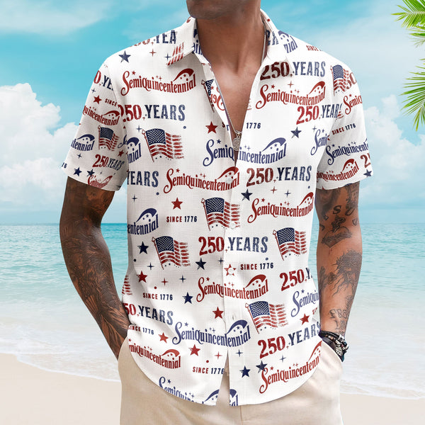 Semiquincentennial USA 250Th Anniversary Retro Flag - Personalized Hawaiian Shirt
