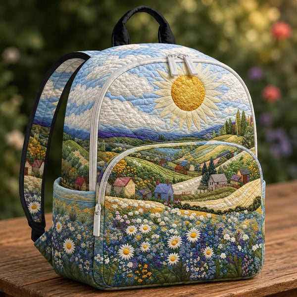Sun & Countryside Daisy Field Quilted Backpack TG09