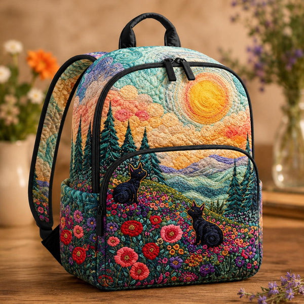 Cat Landscape Quilted Backpack TG10