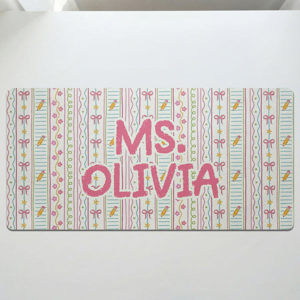 Teacher Appreciation Custom Teacher Name, Back To School Teacher Gift - Personalized Desk Mat