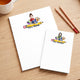 Teacher Name Floral Pear / Bell Pencil - Personalized Notepad