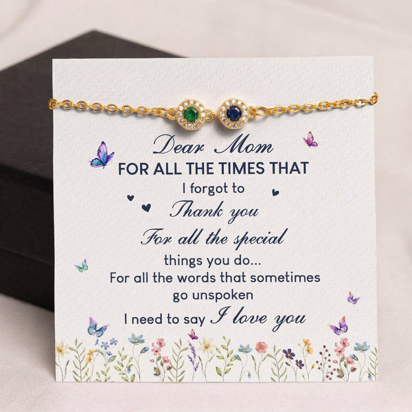 Thank You Mom Gift Mother's Day Gift For Her Custom Birthstone - Personalized Bracelet