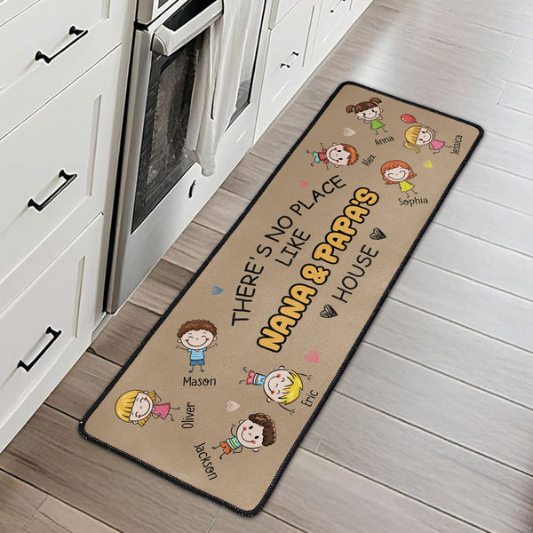 There's No Place Like Nana & Papa's House - Personalized Runner Rug
