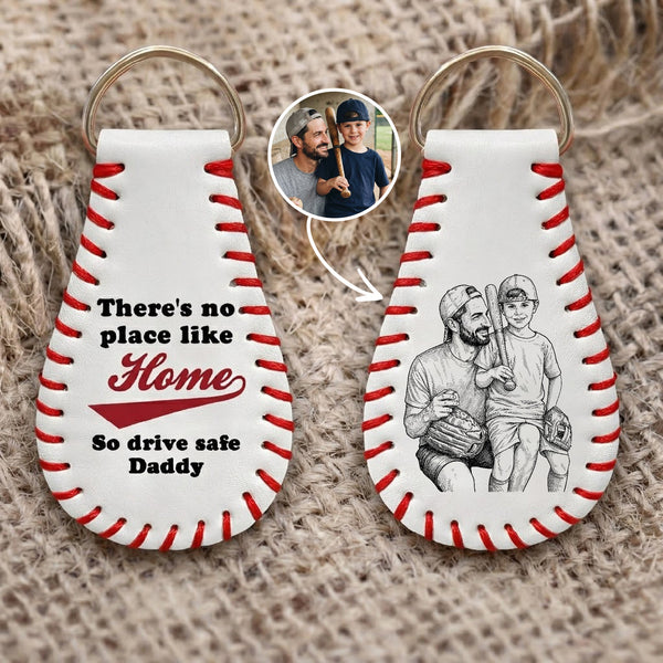 There's No Place Like Home Father's Day Gift For Dad, Husband - Personalized Keychain