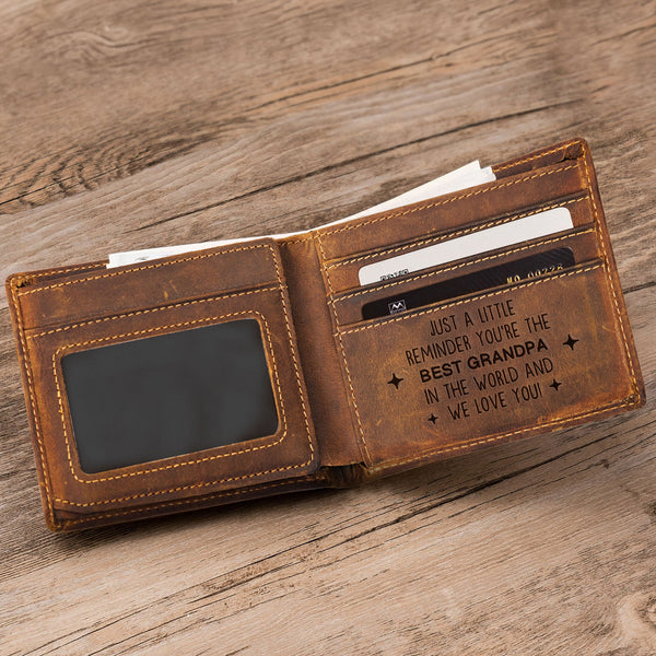 This Grandpa Belongs To We Love You - Personalized Leather Wallet
