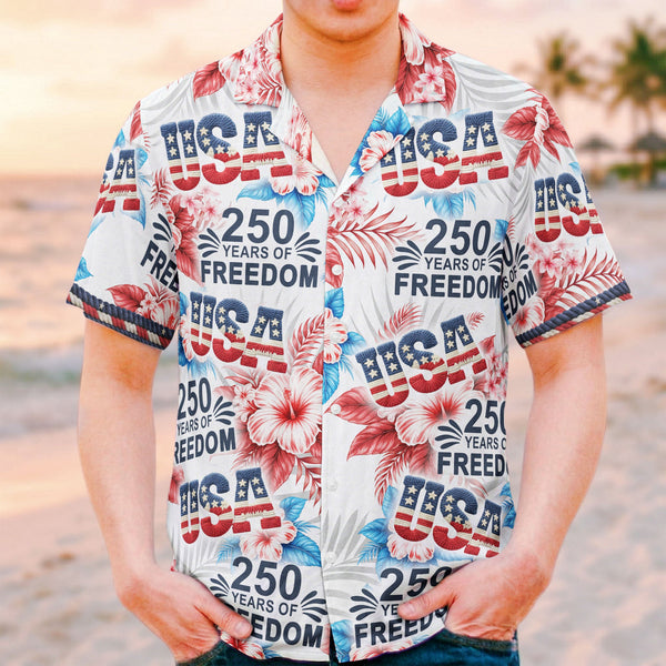 USA 250th Birthday Eagle Patriotic - Personalized Hawaiian Shirt