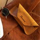Vintage Custom Name, Initial For Men, Grandpa, Husband, Dad - Personalized Leather Glasses Case