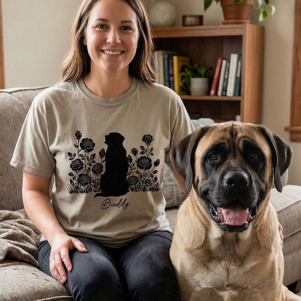 Vintage Dog Floral - Personalized Shirt
