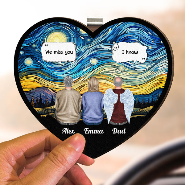 We Miss You I'm Always With You - Personalized Wooden Car Visor Clip