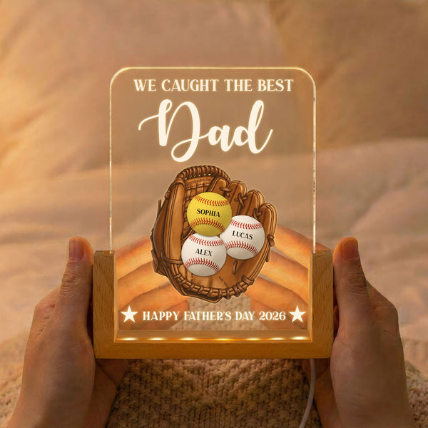 We Caught The Best Dad, Father's Day - Personalized Night Light