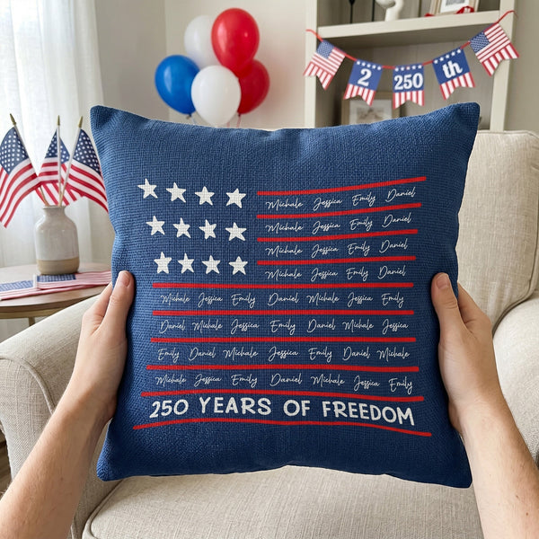 We The People Patriotic Repeating Name - Personalized Pillow Cover