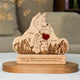 Father's Day Gifts, Wooden Wolf Family With Names - Personalized Wooden Wolf Family Puzzle