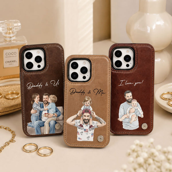 Custom Photo Watercolor Father's Day - Personalized Phone Case | Meaningful Dad Gift