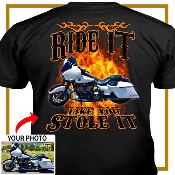 Motorcycle Personalized T-shirt, Biker custom photo t-shirt, gift for bikers Print - PSTG2DTS000014