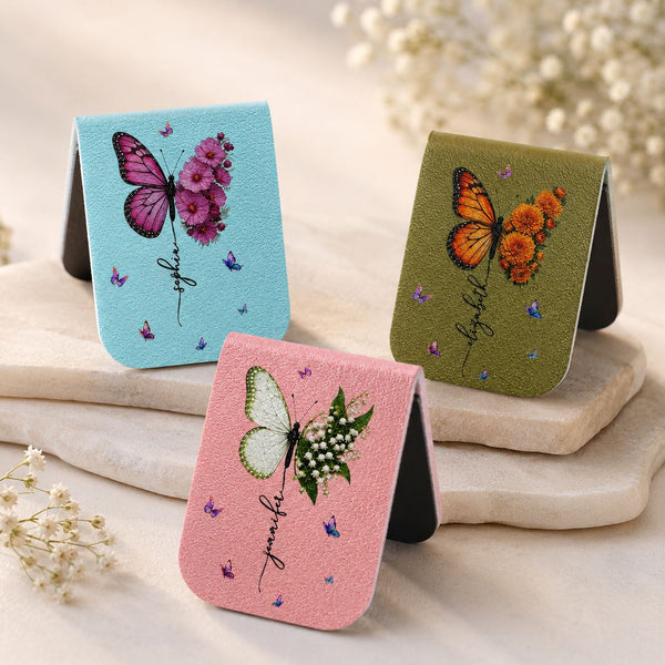 Butterfly Birth Flower Gift For Self, Friends, Daughter - Personalized Bookmark | Cute Floral Gift