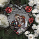 Personalized Day Of The Dead Couple Portrait Slate Garden Stone – Custom Hasta La Muerte Gift