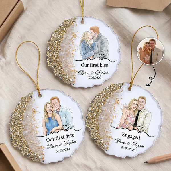 Custom Photo Wedding & Engagement – Personalized Resin Ornament