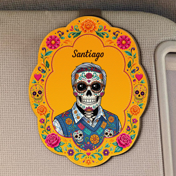 Custom Photo Day Of The Dead Ancestors Personalized Car Visor Clip