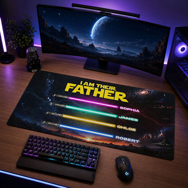 I Am Their Father Kids' Names - Personalized Desk Mat