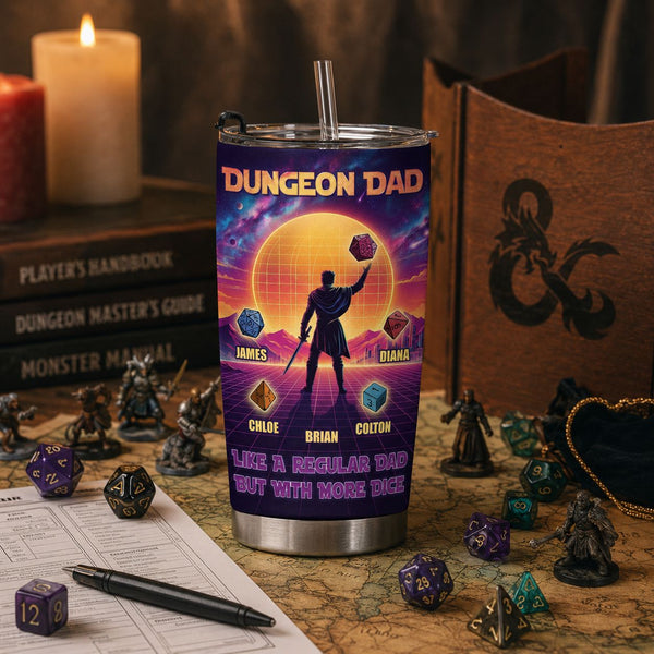 Dungeon Dad Like A Regular Dad With More Dice - Personalized Tumbler