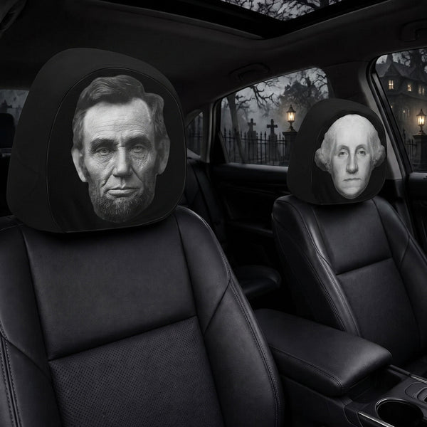 Personalized Patriotic Passenger Car Headrest Covers, Vintage Halloween Auto Decor