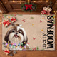 Personalized Merry Woofmas Doormat – Custom Dog Photo & Name Christmas Front Door Decor Gift for Dog Lovers