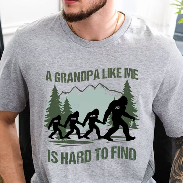 Father's Day Gifts, Funny Bigfoot For Dad, Grandpa, Custom Kids' Names - Personalized Shirt