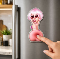 Custom Face Funny Naughty Gift For Husband, Him - Personalized Fridge Magnet | Funny Husband Gift