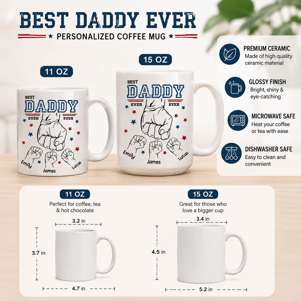 Best Dad Ever New Version - Personalized Mug