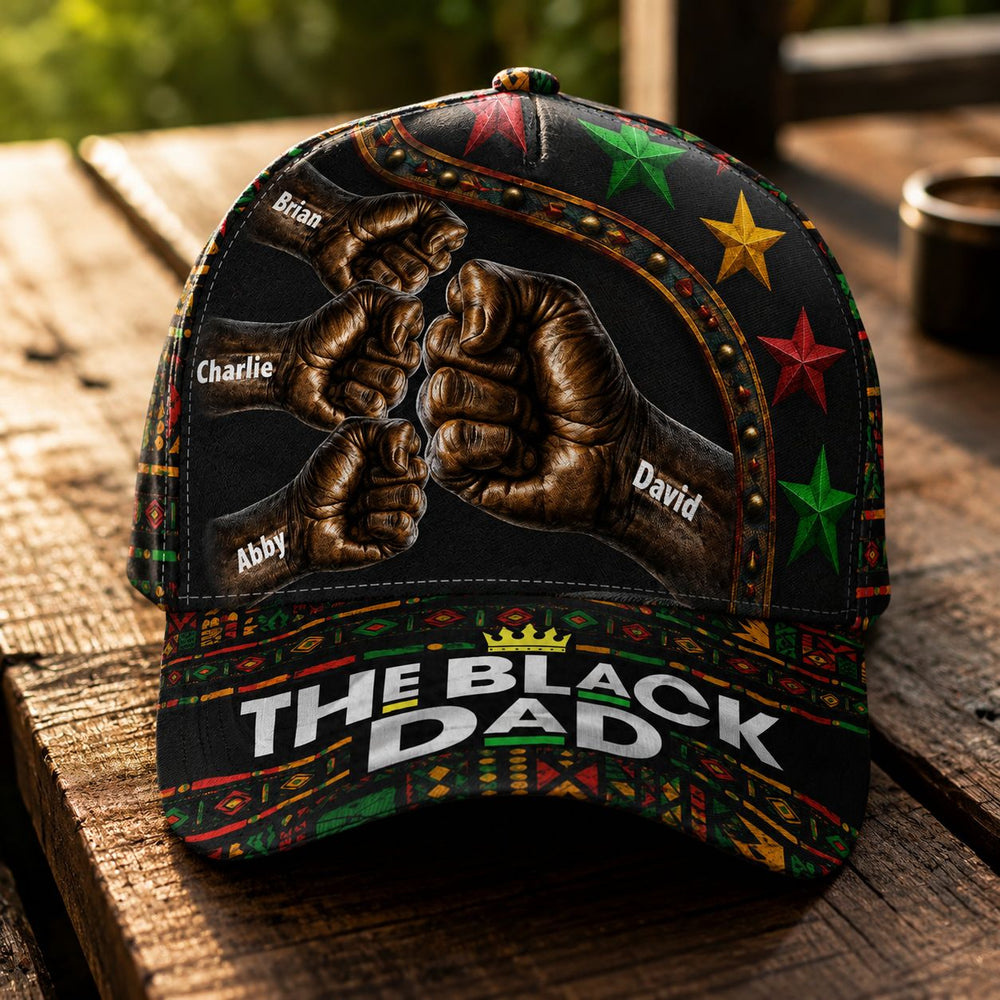 Dope Black Dad - With Fist Bumps, Father's Day Gifts For Proud Dad - Personalized Cap | Stylish Gift For Cool Dad Everyday Wear
