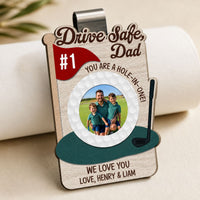 Drive Safe, Daddy Papa, You Are A Hole-In-One! - Father's Day Gift For Golf Dad - Personalized Car Visor Clip | Meaningful Golf Lover Gift
