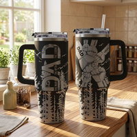 Dad, Grandpa, Papa Forest With Kids' Names - Personalized 40oz Tumbler