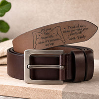 I Love Your Face Especially When It's Between My Legs - Personalized Cowhide Belt