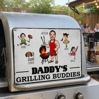Dad' Grilling Buddies Funny Father's Day Gift - Personalized Metal Sign | BBQ Dad Gift