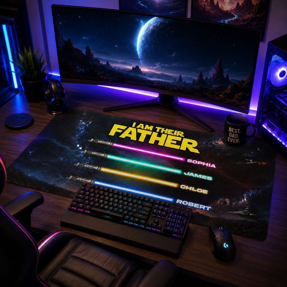 I Am Their Father Kids' Names - Personalized Desk Mat