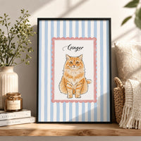 Custom Pet Portrait Watercolor Gift For Pet Lovers, Dog Lovers, Cat Lovers - Personalized Poster | Personalized Pet Memorial Wall Art Print