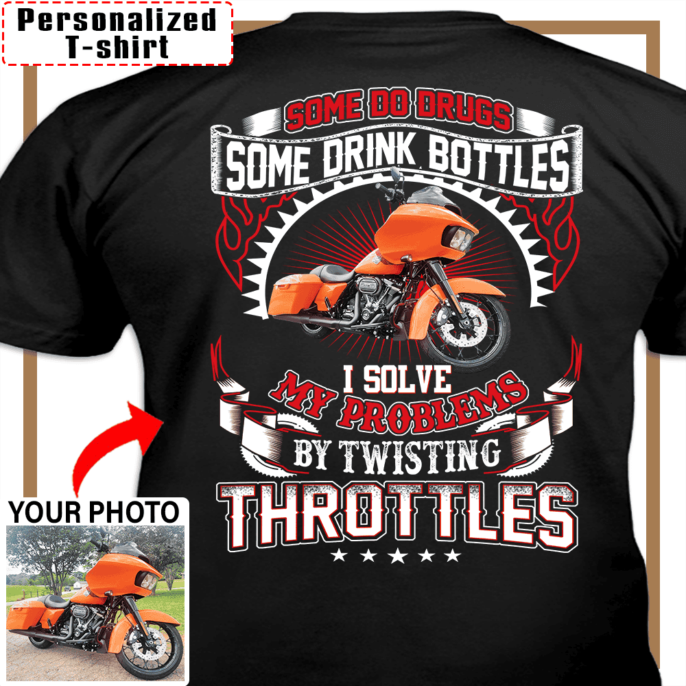 Personalized Biker Photo T-Shirt – Custom Motorcycle Shirt – Funny Gift for Bikers - PSTP2DTS000013
