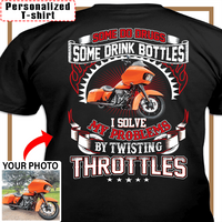 Personalized Biker Photo T-Shirt – Custom Motorcycle Shirt – Funny Gift for Bikers - PSTP2DTS000013