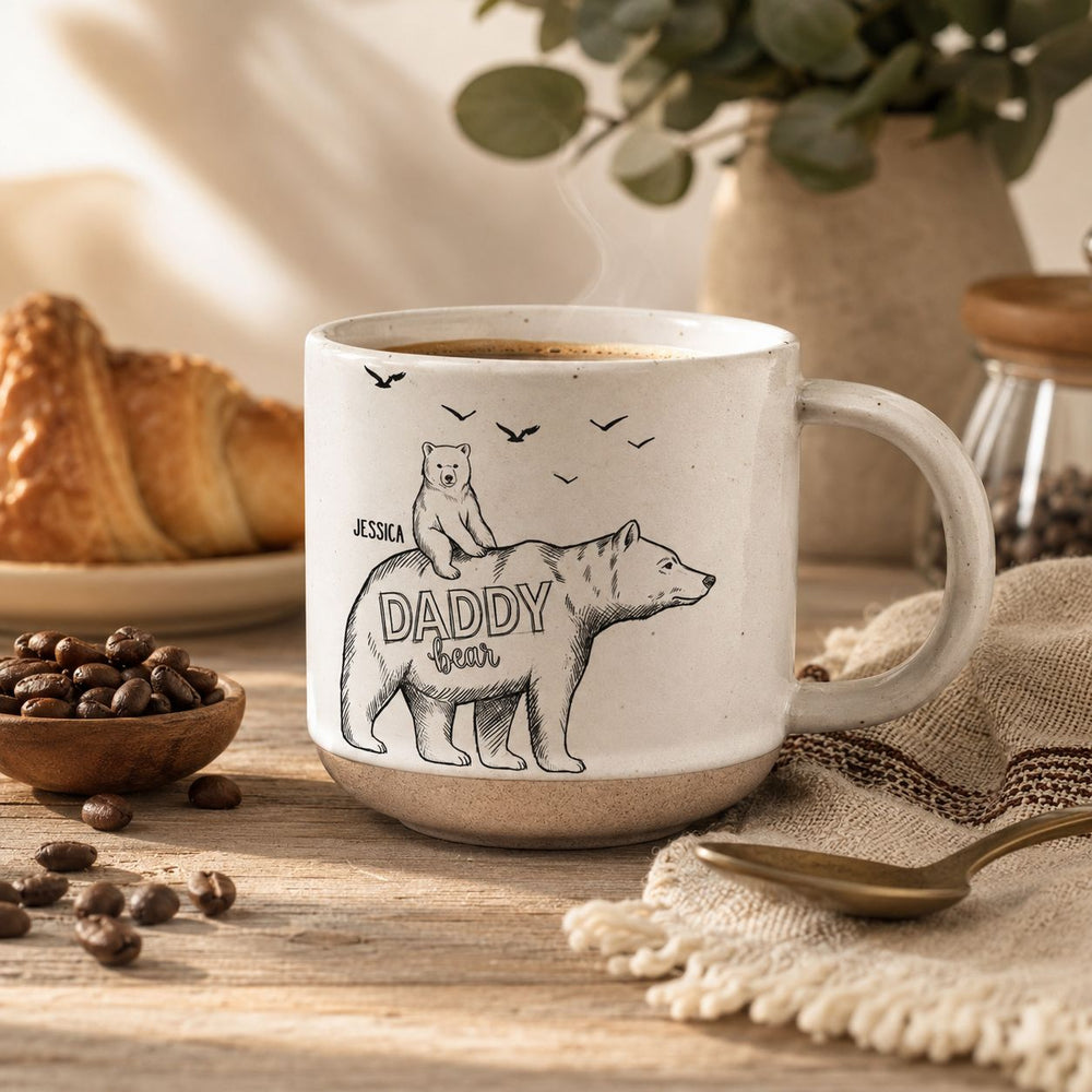 Papa Bear Sketch Art Custom Father's Day Gift For Dad, Husband, Grandpa - Personalized Mug | Meaningful Papa Bear