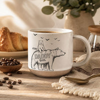 Papa Bear Sketch Art Custom Father's Day Gift For Dad, Husband, Grandpa - Personalized Mug | Meaningful Papa Bear