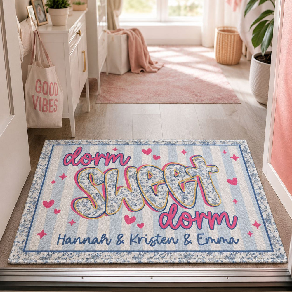 Dorm Sweet Dorm - Personalized Doormat | Cute College Dorm Decor