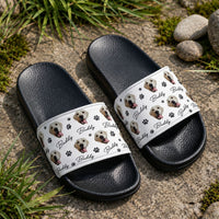 Custom Pet Photo With Name & Paw Print - Personalized Sandals | Pet Lover Gift