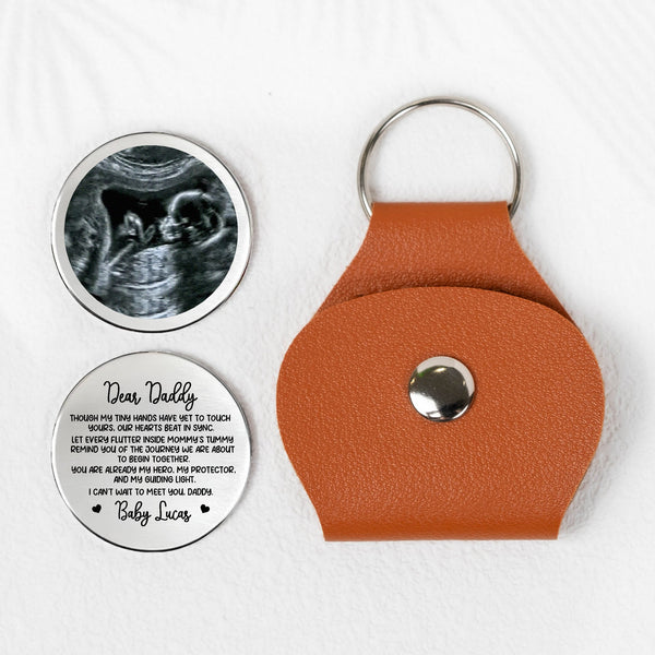 1St Time Dad Custom Ultrasound Photo - Personalized Pocket Hug