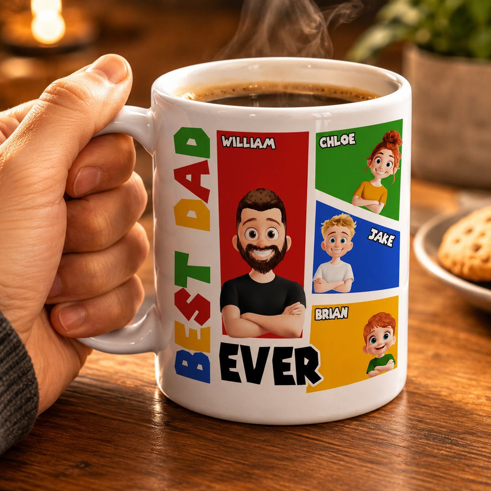 Best Dad Ever Arcade Theme - Personalized Mug | Fun Retro Gamer Gift For Dad